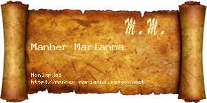 Manher Marianna névjegykártya